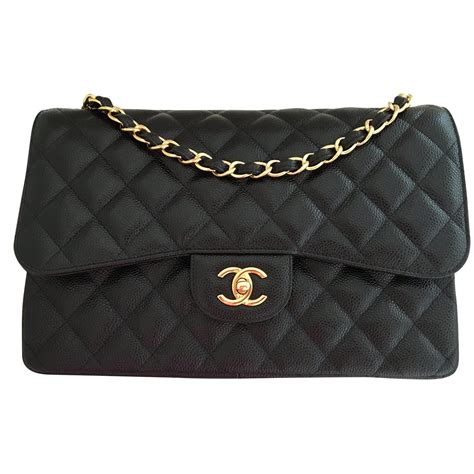 chanel timeless jumbo caviar|Chanel Black Quilted Caviar Jumbo Timeless Classic Double .